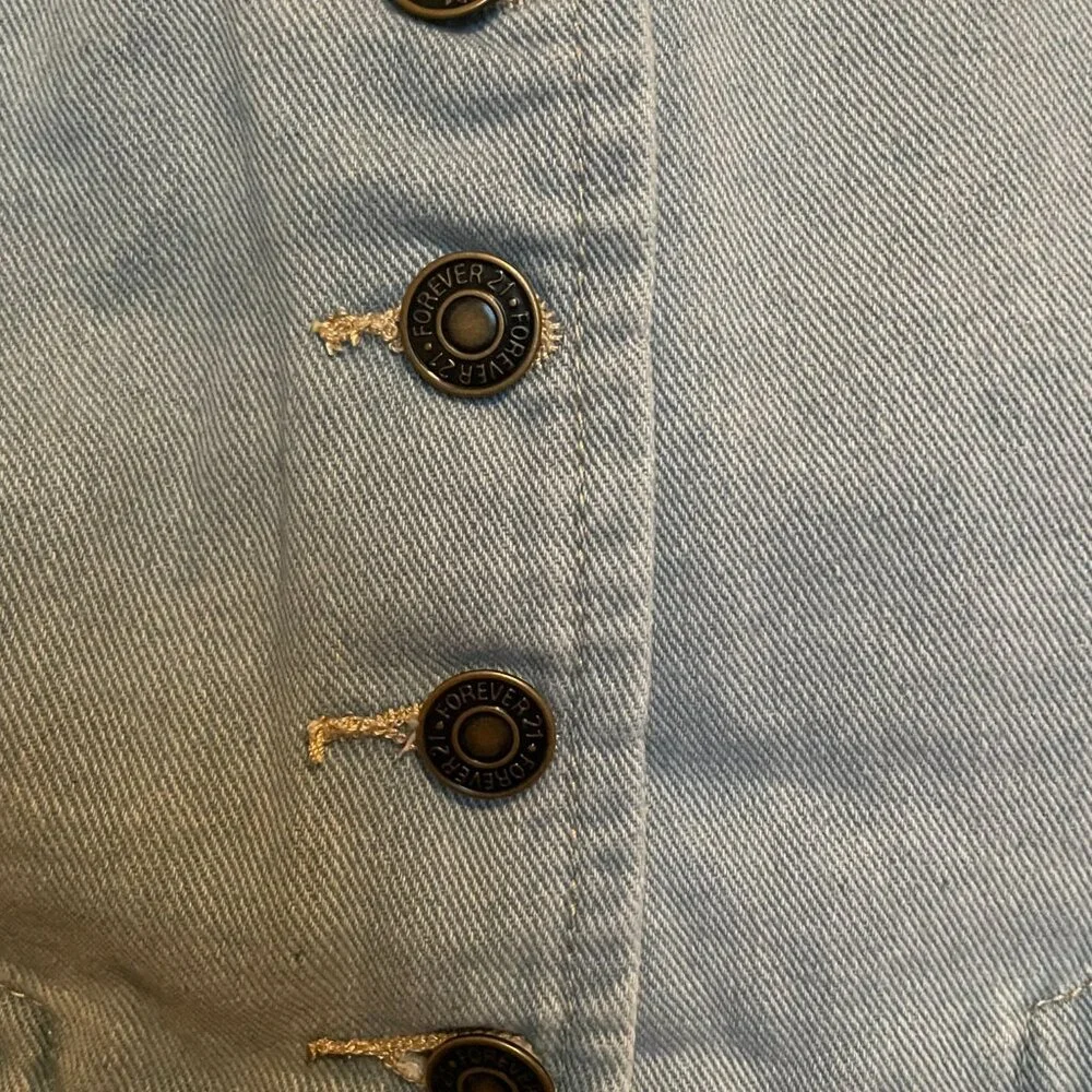 Forever 21, XS, Light Wash Denim Vest - Picture 5 of 9